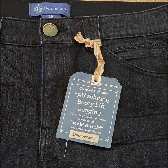 DEmocracy Dark Indigo "Ab"solution® Booty Lift Jegging Jeans Plus Size 16 New! - Picture 13 of 15